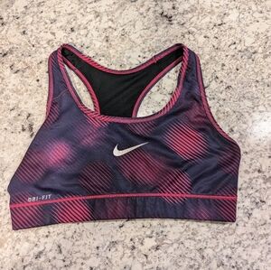 Nike Women's Dri-FIT Sports Bra - Pink and Navy